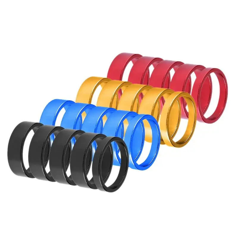 

5pcs 5mm 10mm Aluminum Alloy Bicycle Headset Pad Front Riser Pad Front Fork Gasket 28mm Inner Diameter Bicycle Front Fork Gasket