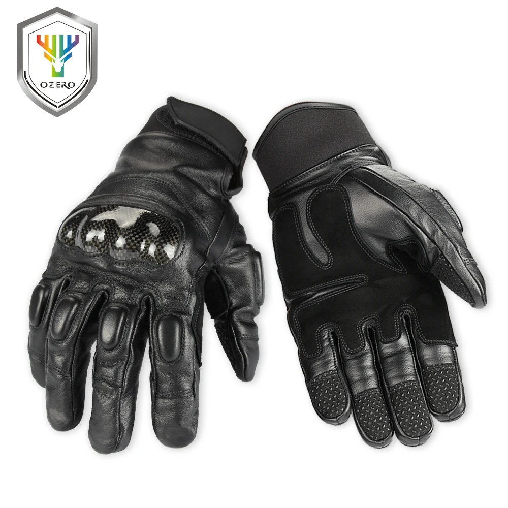 

OZERO Men Motorcycle Gloves Genuine New Arrival Cowhide Leather Motocross Motorbike Biker Racing Car Riding Moto Gloves 1021