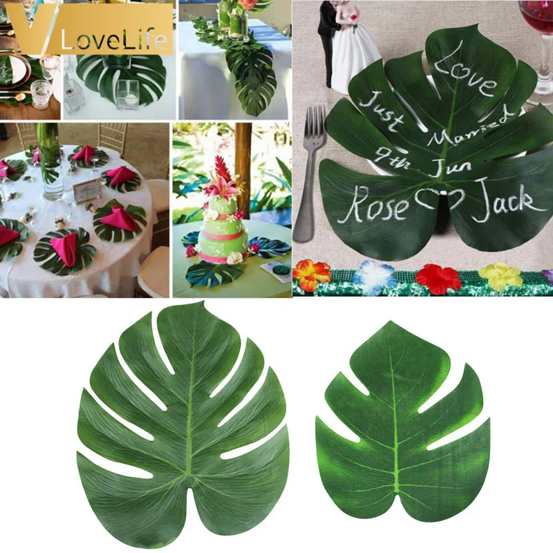

12pcs Artificial Leaf Tropical Palm Leaves Simulation Leaf for Hawaiian Luau Theme Party Decorations Home garden decoration