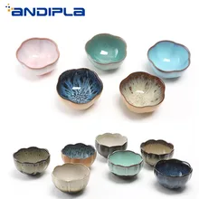 Японский стиль дзен керамическая чайная чашка винтажная грубая керамическая чашка с лотосом маленькая чайная чашка Саке чашка домашняя посуда для напитков офисная чайная посуда чайные чаши