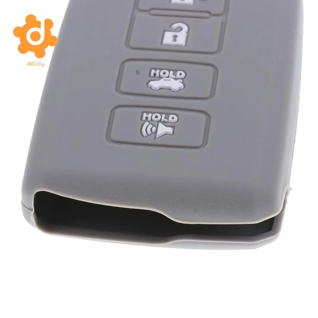 2x Silicone Car Key Shell Fob Case Cover for Toyota Avalon RAV-4 Clear+Gray