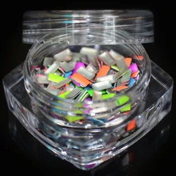 WUF 1 Bottle 2*4mm Fluorescent Colors Rectangle Shaped Stud Rhinestone Nail Art Decoration #PZ-58