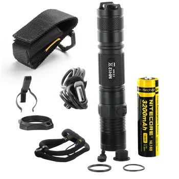 

Free Shipping NITECORE 1000Lumen MH12 MH12W XM-L2 U2 LED Rechargeable Flashlight Search Rescue Portable Torch with 18650 Battery