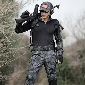 

10 Style Military Tactical Uniform Speical Forces Soldier Camouflage Suit Frog Clothes Men Tactical T Shirt + Pant Combat Sets
