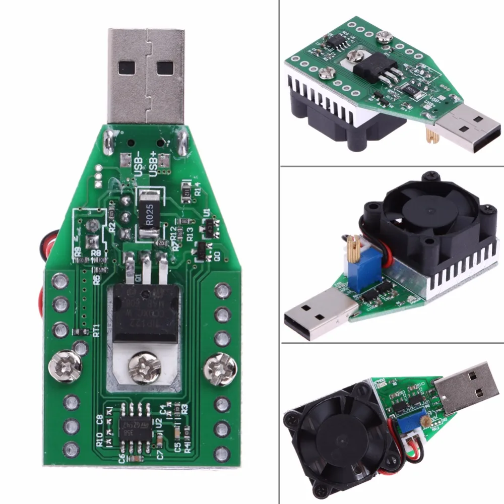 RD 15 Вт промышленный класс электронный нагрузочный резистор USB интерфейс разрядки тест емкости аккумулятора метр с вентилятором регулируемый ток