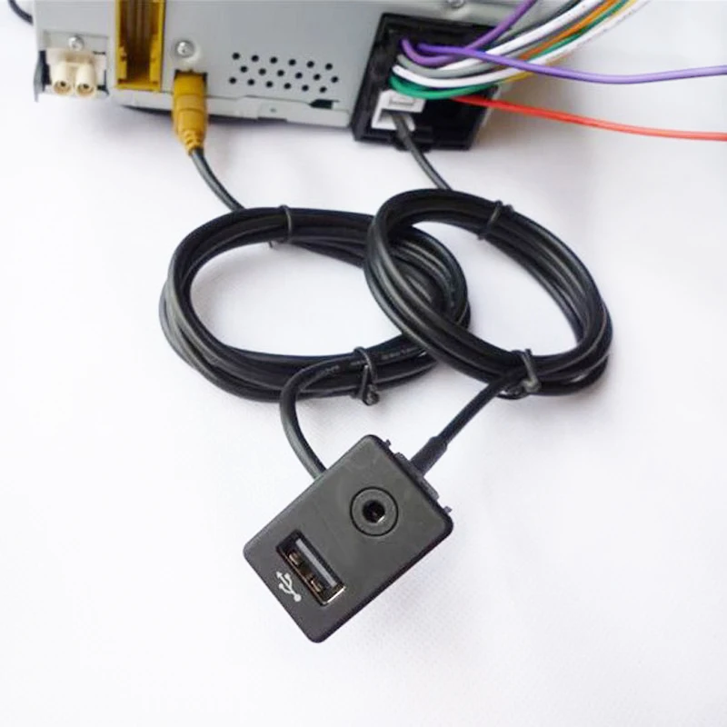 Фото Автомобильный AUX USB аудио кабель Biurlink, кнопка переключения штепсельной вилки для Volkswagen Passat B6 B7 CC Touran POLO, установка RCD510 RNS510 RNS315 №5