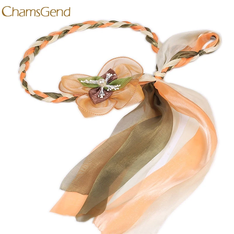 Buy Women Fashion Folk Custom Floral Ribbon Braided