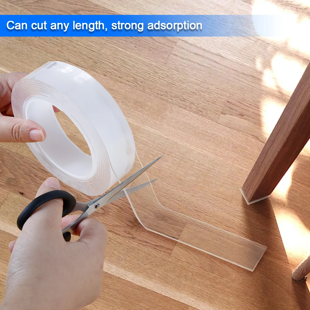 Multifunctional Double-Sided Nano PU Gel Tape Traceless Washable Tapes Adhesive for Home Anti-slip Fixed Sticker 1/ 2/3/5 M
