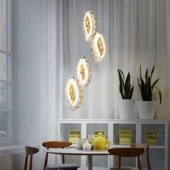 

LED Crystal Chandelier Light for Aisle Porch Hallway Stairs Crystal Ring dining light wth LED Light Bulb 64 Watt 100% Guarantee
