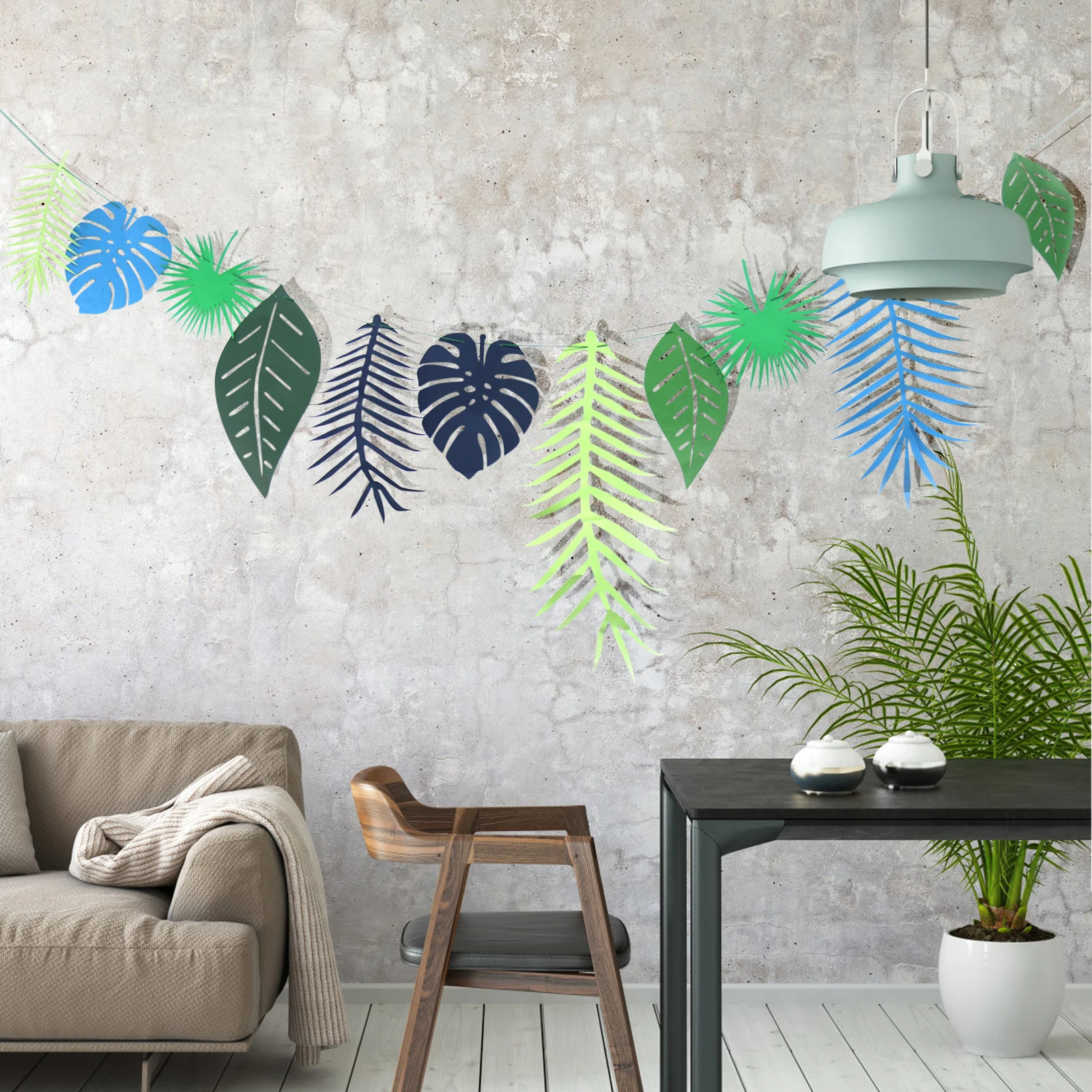 

New 3m Hawaii Party Flamingo Turtle Leaf Banner Wedding Colorful Paper Flags Hawaiian Tropical DIY Birthday Party Hanging Decor