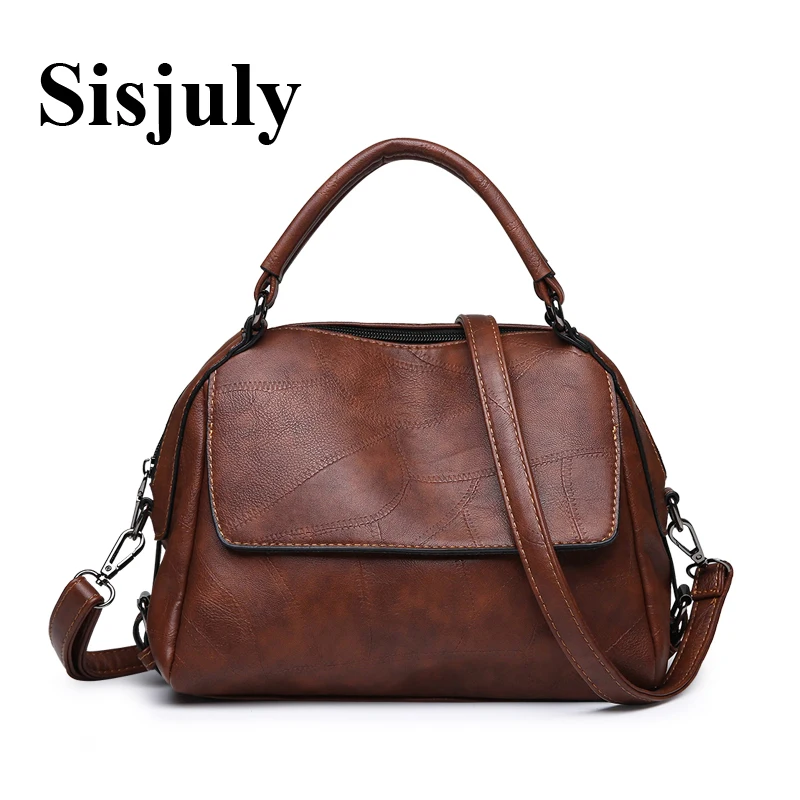 

Sisjuly PU Leather Small Handbag Women Casual Messenger Bag Solid Female Tote Bag Designer Bags Famous Brand Women Bags 2019