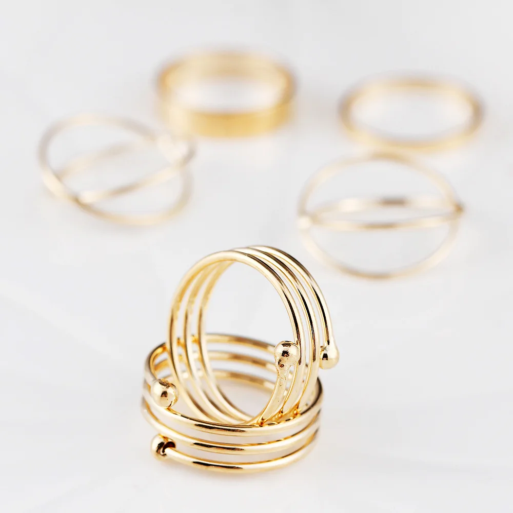 Композитное 6 шт./партия, популярное корейское индивидуальное ретро кольцо на палец из сплава, Золотое цветное соединение, кольцо для ног, украшения Bijoux Bagues Femme Anillo