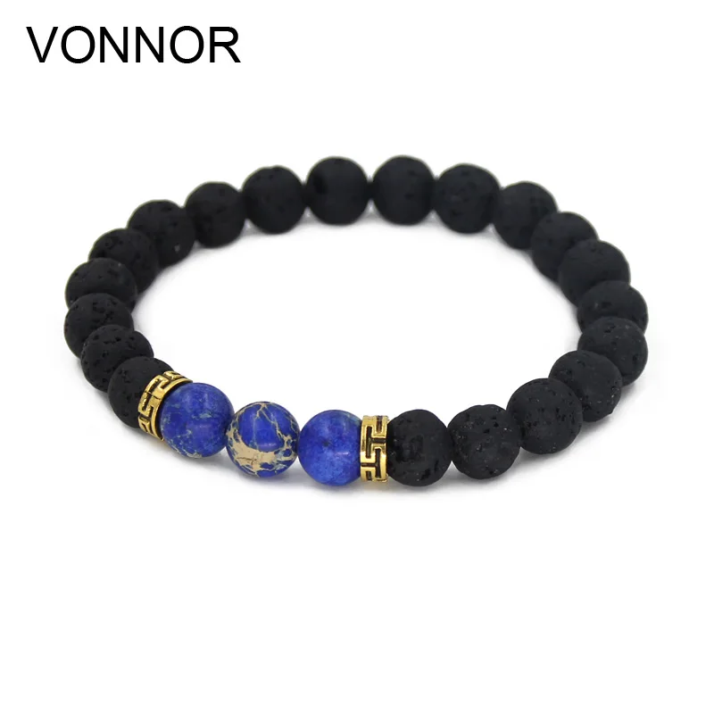 

Lava Stone Bracelet Strand Bracelets Men Women Jewelry Charm Wristband Volcanic Stone Beads Bracelets Wholesale