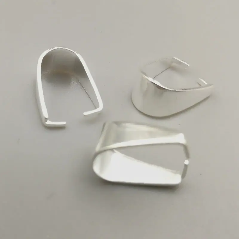 50pcs/lot Silver Color Copper Necklace buckle Clamp Jewelry Clasps/Clips DIY Jewelry Accessories