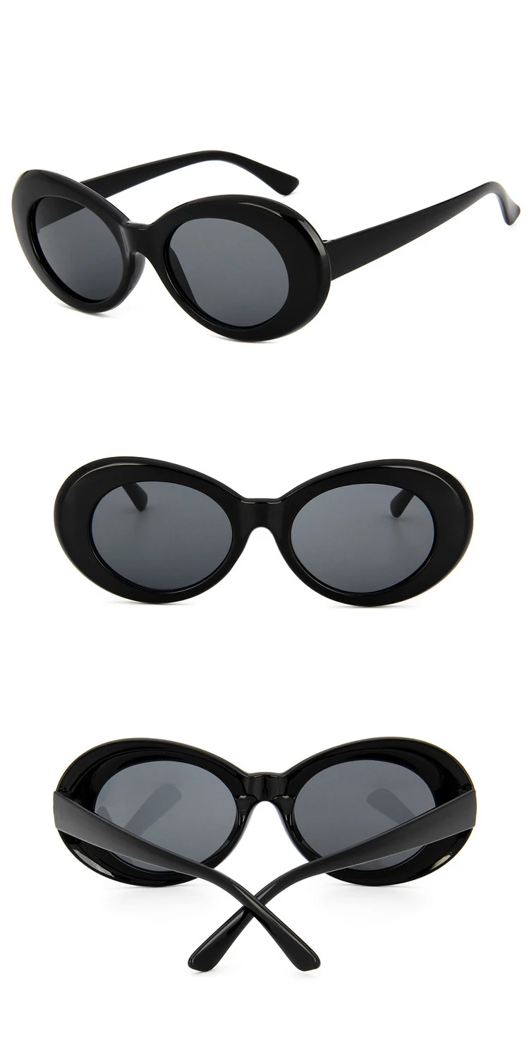Haptron Курт кобаи стиль овальные UV400 Солнцезащитные очки женские винтажные Ретро круглая оправа белые мужские солнцезащитные очки красные хип-хоп прозрачные очки