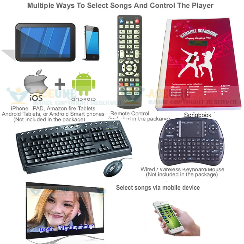 Android караоке плеер/Jukebox AK1C18TVBOX 5 ТБ HDD 38K вьетнамские песни бесплатное Облачное