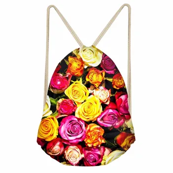 

Noisydesigns Charming rose roses of the past Printing Drawstring Bag Women Backpack Children For Teenager Girls Cinch Mochila