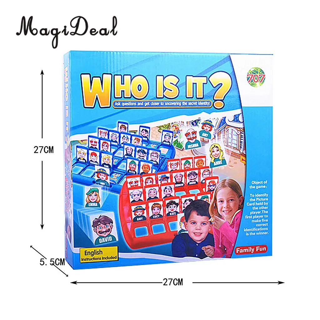 MagiDeal Multicolor Plastic Folding Board Game Toy Who Is It Guessing Game Parent-Child Educational Toy Gifts Sets Observation