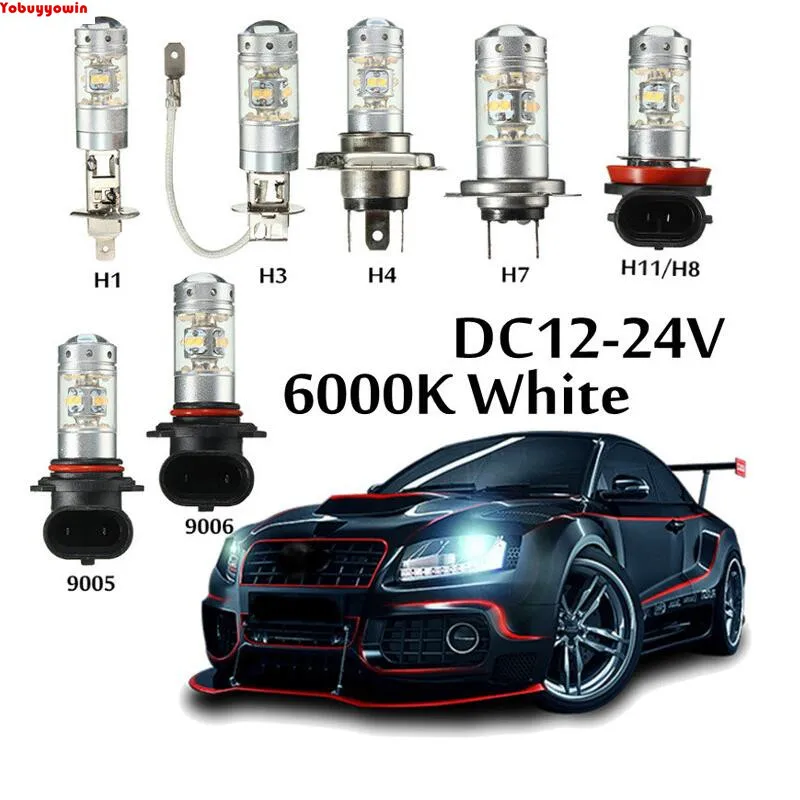 Kit 2 Lampadas 140W H1 H3 H4 H7 9005 9006 H8 H11 H9 H16 28 Led Cree LED Chips Branco Farol Neblina DRL 1200 lúmenes Estilo blanco