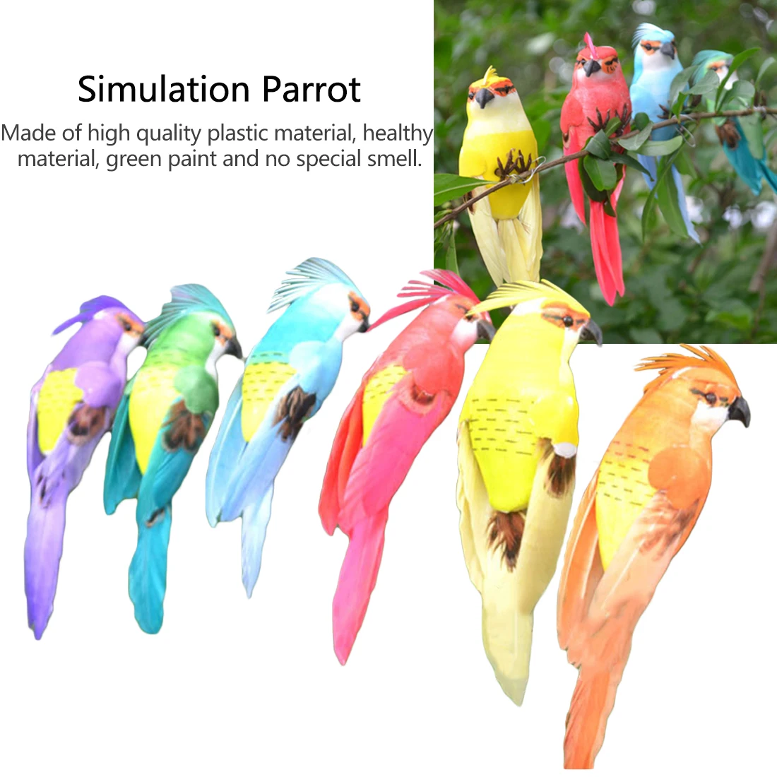 

New 12pcs Artificial Foam Feather Bird Simulation Parrot DIY Party Crafts Ornament Props Home Garden Decor Gift