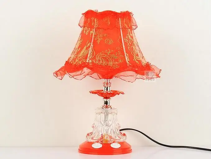 

European style cloth table lamps garden bedroom modern wedding room red wedding decoration lighting desk lamp ZA ZL511