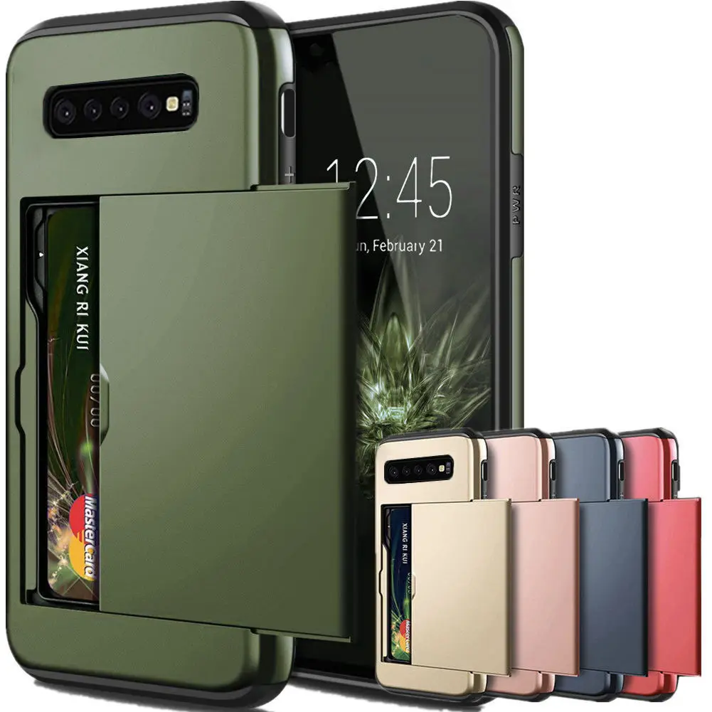 

For Samsung galaxy S10 Plus S9 S8 S7 S6 Edge S5 S10E S10 5G Case Business Slide Armor Card Slot Cover for Samsung Note 9 8 5 4