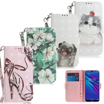 

3D Flower Leather Wallet For Huawei P20 P30 Pro Honor 20 10 9 Lite 7A 8C 8A 8S P Smart Nova 3 Y7 Y9 Y5 Y6 Prime 2019 Case Cover