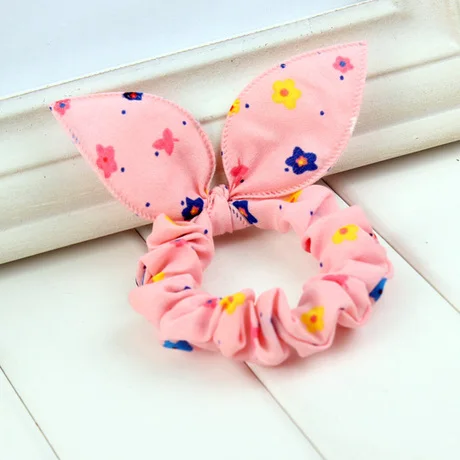 

new 2017 original head flower hair accessories headdress Korea trinkets rabbit ears Fabric Dot rubber band hair rope ring gift