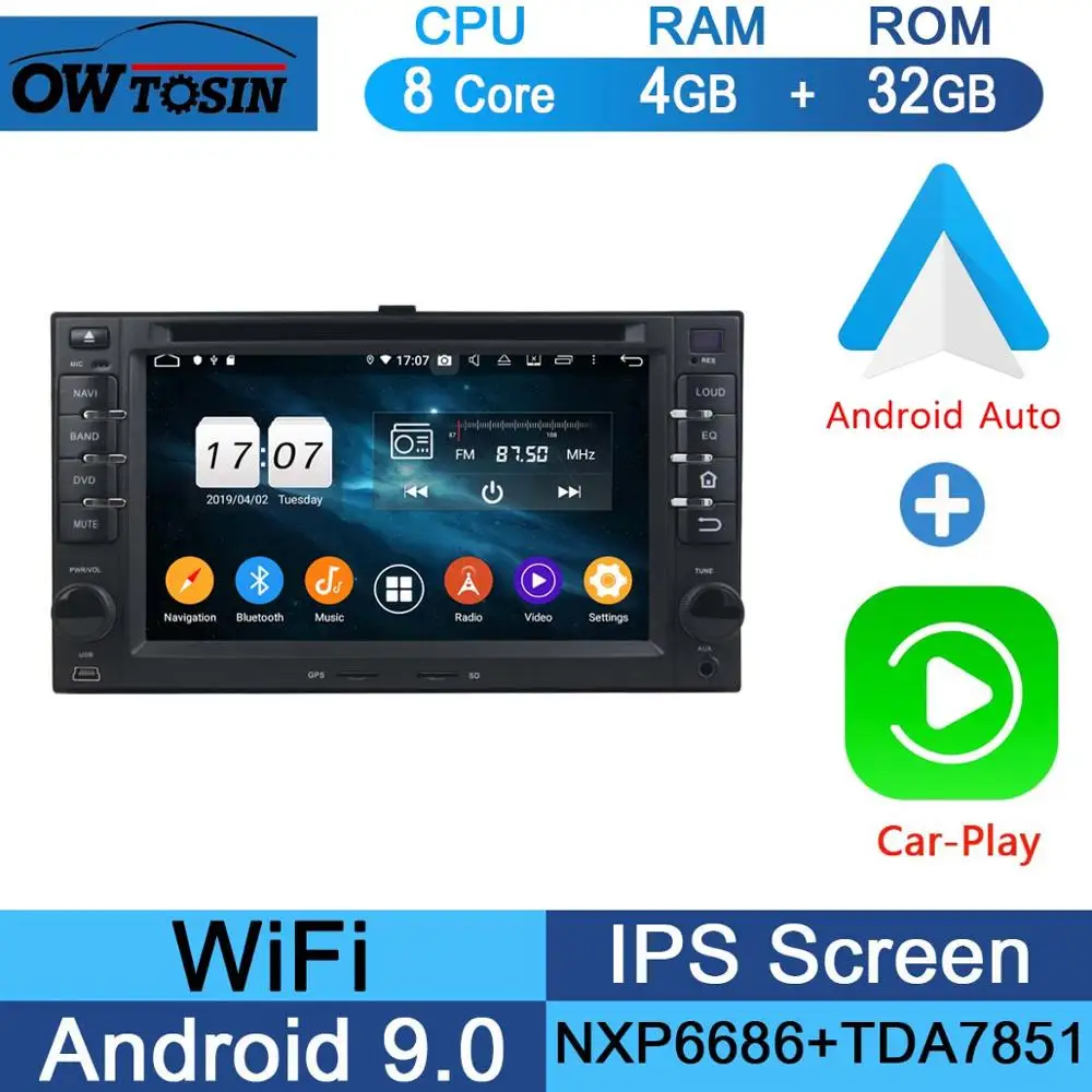 6" IPS 8Core 4G+64G ROM Android 9.0 Car DVD Player For Kia CEED Cerato Carens Carnival Lotze Morning Rio Optima DSP Multimedia - Цвет: 32G CarPlay Android