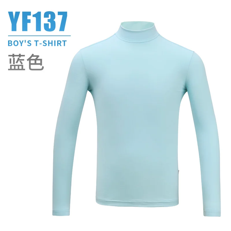 PGM солнцезащитный козырек для гольфа Джемпер футболка с длинными рукавами для мальчиков из ледяного шелка детская спортивная одежда очень крутые Топы - Цвет: Синий