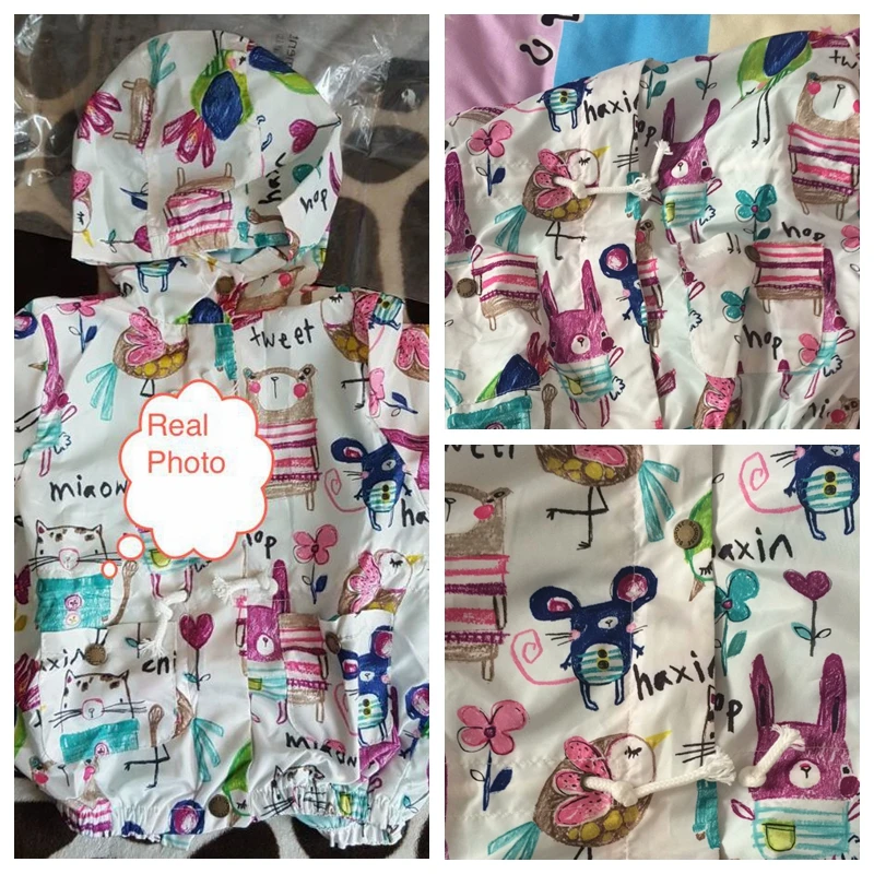 2018 Spring Female Child Children'S Clothing Baby Girl Animal Mouse Bird Painting Outerwear Hoody Jacket (13)