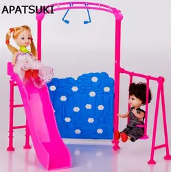Кукольный домик пластиковый парк развлечений играть на скользнул 1/6 1 кукла аксессуары для Барби кукольный домик для куклы Келли девушки
