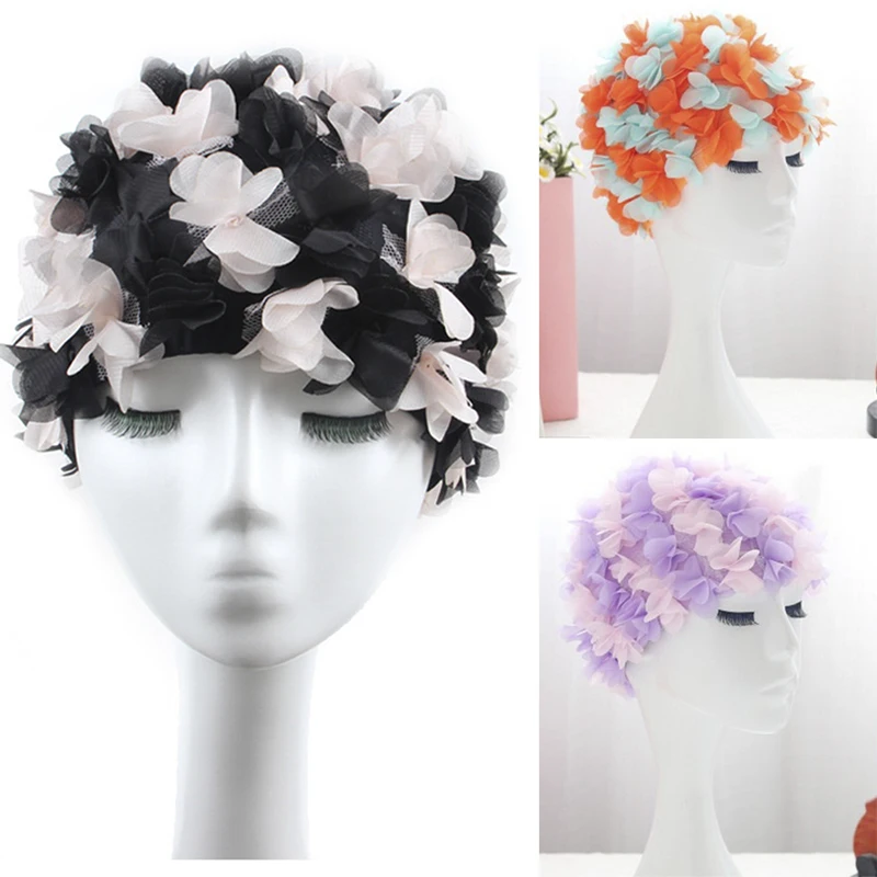Hot 2019 Women Petal Swim Hat Flowers Design Bath Cap Ladies Swimming Pool | Спорт и развлечения