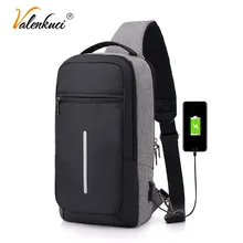 Новая Светоотражающая полоса usb зарядка нагрудная Сумка Многофункциональная мужская повседневная дорожная сумка через плечо USB мужская сумка