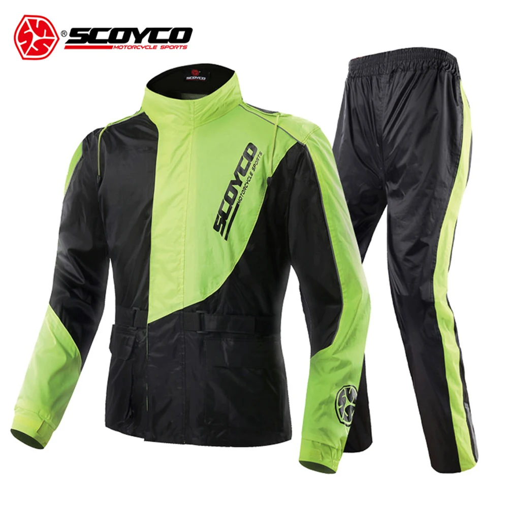 

SCOYCO Motorcycle Jacket Pants Set Racing Rainsuit Riancoat Reflective Waterproof Motorcycle Clothing Waterproof Moto Jacket