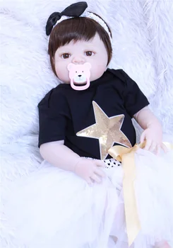 

22" 55cm reborn dolls full silicone vinyl newborn princess Toddler doll lol Girls Birthday Gift Present Play House Toy bonecas