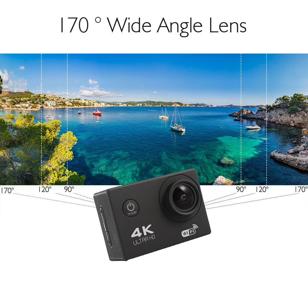 Экшн камера F600 F600R 4K wi fi 16 мп 170D 30 м 1080P|Экшн-камеры| |