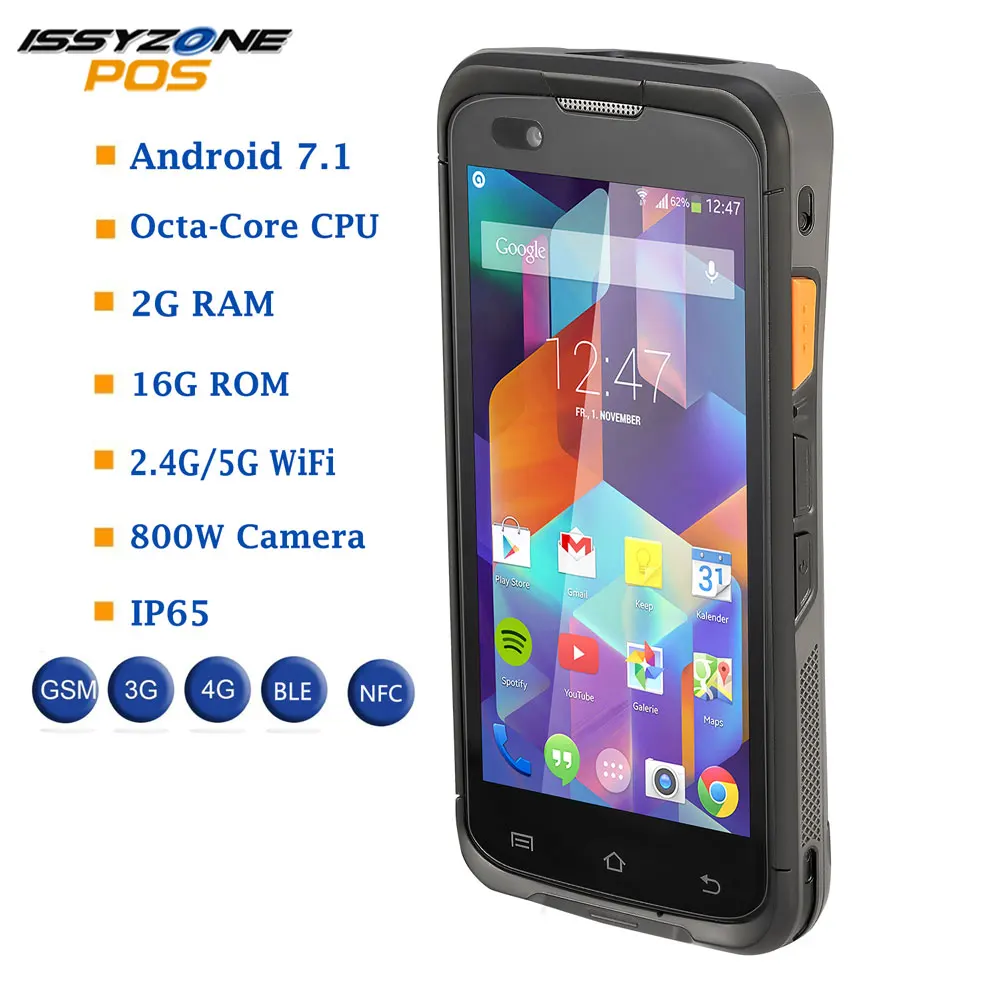 IssyzonePOS PDA الروبوت 7.1 وعرة POS محطة المحمولة زيبرا الباركود ماسحة 2D NFC 4G WiFi GPS قارئ شفرة التّعرّف إدارة PDA IssyzonePOS PDA الروبوت 7.1 وعرة POS محطة المحمولة زيبرا الباركود ماسحة 2D NFC 4G WiFi GPS قارئ شفرة التّعرّف إدارة PDA