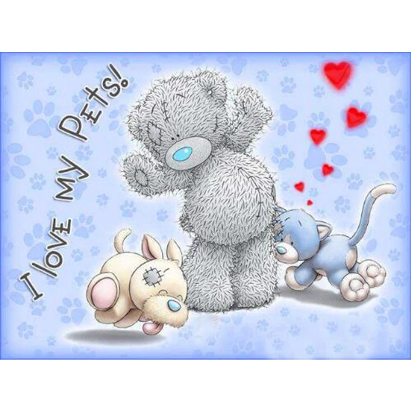 

5d diy Diamond Embroidery Cartoon Bear Diamond Cross stitch Diamond Mosaic Children's educational gifts Handmade ZT7