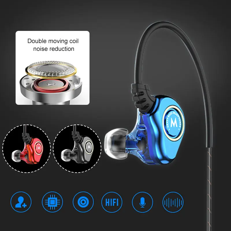 Мультфильм Dual Dynamic наушники с микрофоном Регулятор громкости HIFI чтение
