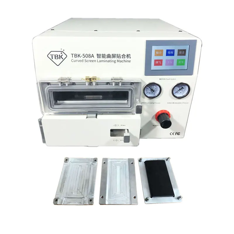 

New TBK-508A Curved Screen Laminating and Bubble Machine LCD Edge Laminating Machines For Samsung iPhone iPad with Moulds