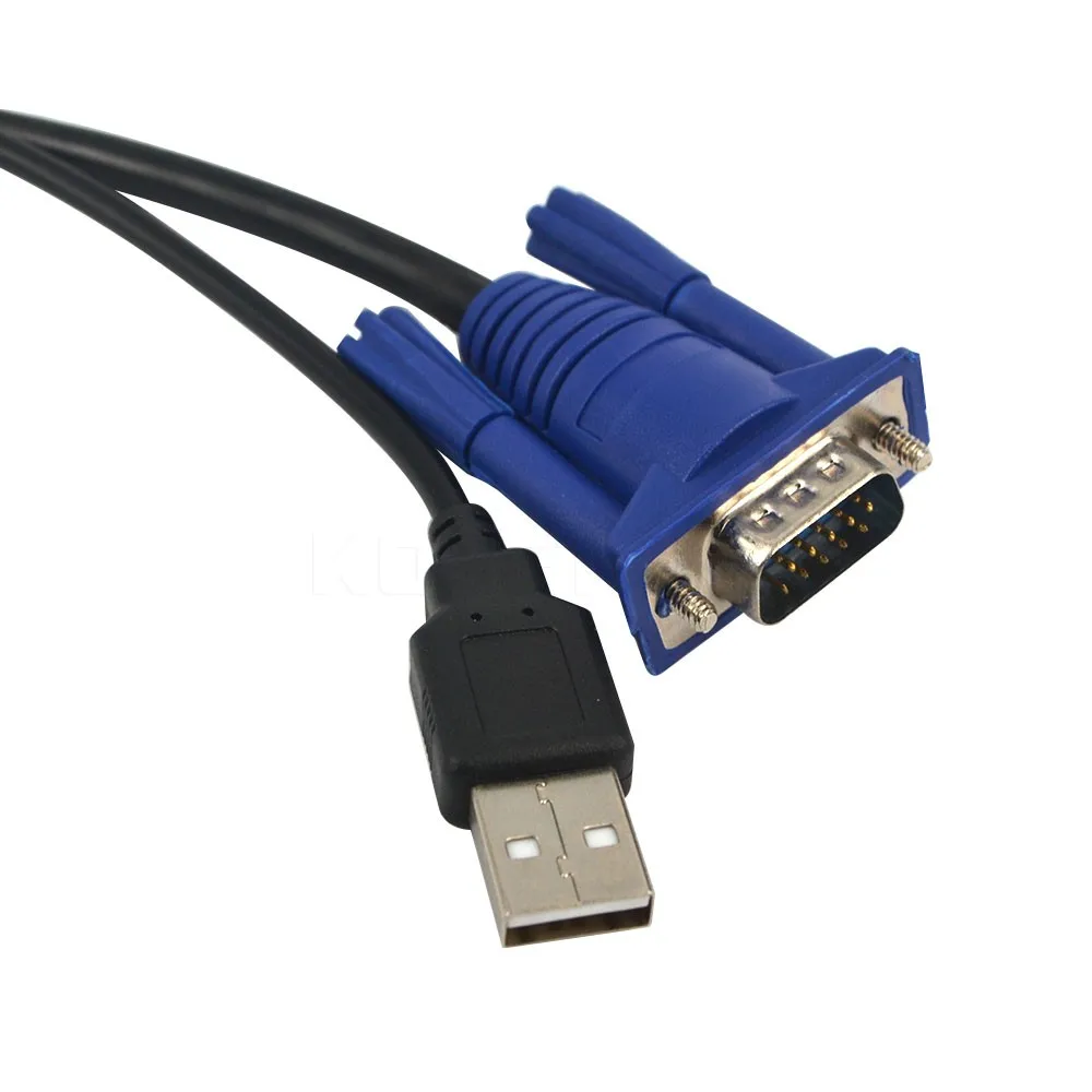 Kebidumei 4,6 средства ухода за кожей стоп 1,5 м USB KVM(15 контактов переключатель VGA USB кабель для передачи данных 2,0 Тип A B 4Pin ПК компьютер принтер монитор адаптер конвертер