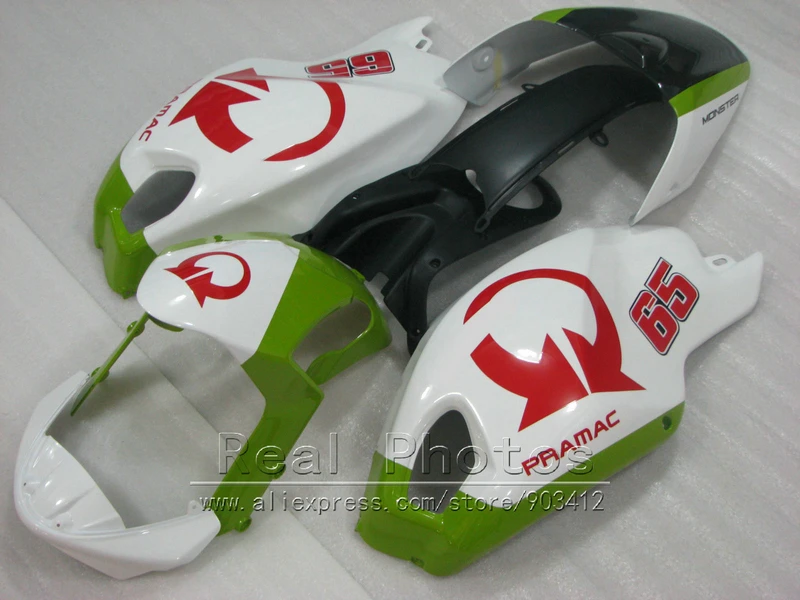 

Lower price Injection molding fairings for Ducati 969 Monster white black green bodywork fairing kit Monster 969 ZN19