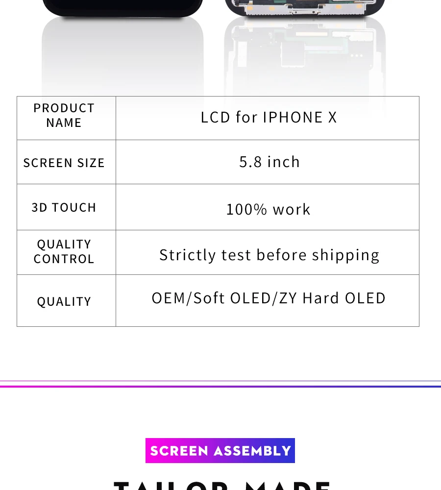 AUMOOK ЖК-дисплей для IPhone X XS MAX XR мягкий гибкий OLED AMOLED OEM Экран Дисплей для IPhone X XS Pantalla дигитайзер сборка