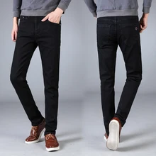 ФОТО men's cotton straight pants fashion men's casual slim men's business casual stretch pants classic wild jeans