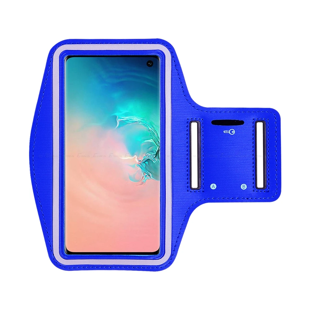 Чехол на руку для samsung Galaxy S10e S10 5G S9 S8 S7 S6 Edge Plus Note 10 9 8 5 спортивный держатель для телефона для бега в спортзале - Цвет: Темно-синий