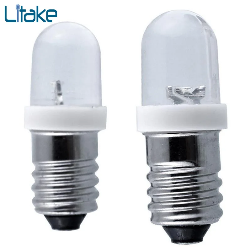

Litake E10 LED Light Bulbs Screw Base Indicator Bulb Mini Warning Automobile instrument lamp Width Signal Lamp DC 6/12/24V