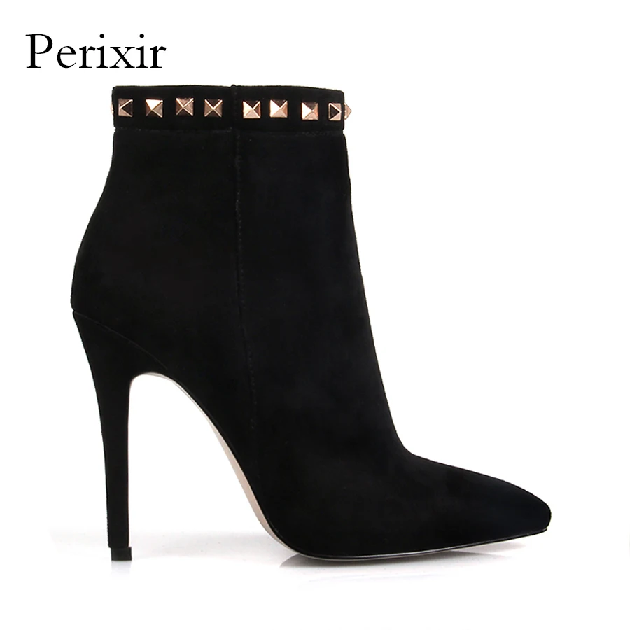

2018 winter New fashion shoes woman sexy high heels short boots elegant pointed toe Stilettos Pointed Toe Thin Heels ankle boots