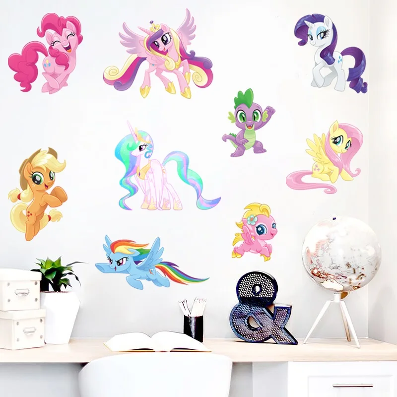 

New PVC Safety Material My Cartoon Wall Sticker With Cute Little Poni Theme Children Bedroom Decorated Tools Party