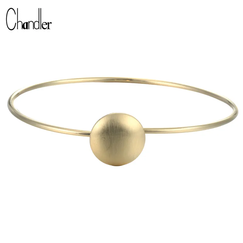 2017 New Arrival Original Design Personality Simple Textured Mini Size Big Scratch Round Thin Wire Bangle Women Cuff Bracelet